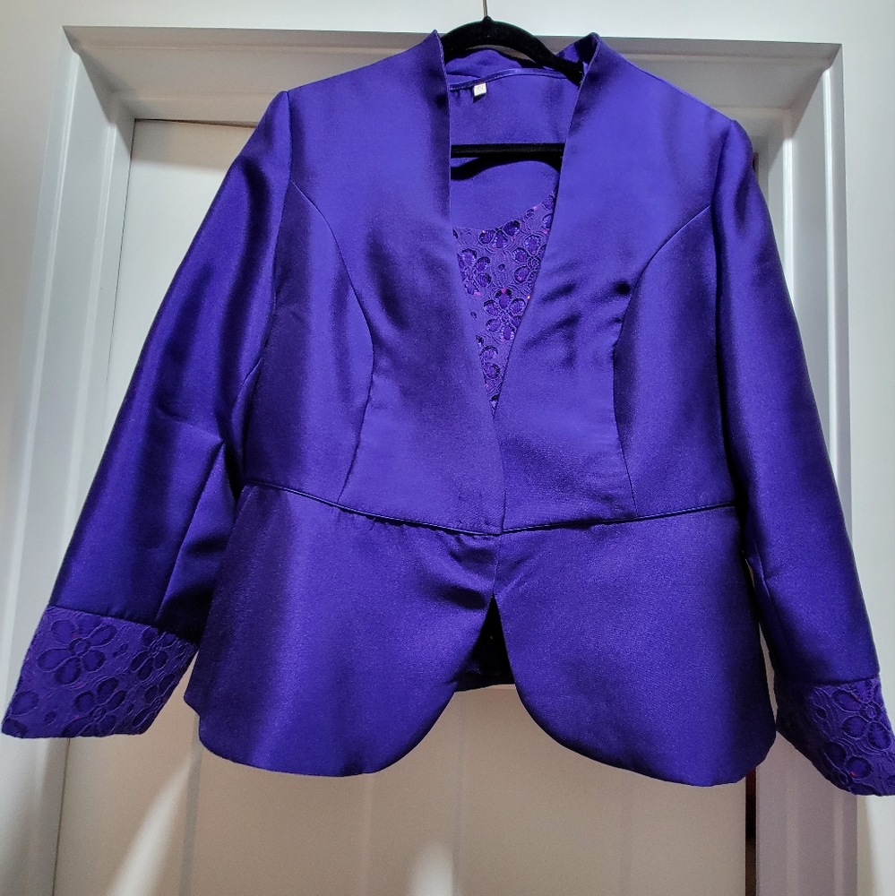 Purple Women's Satin Peplum Skirt | Unbranded